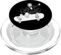 Abraham Lincoln Skateboard Indy Grab Imprimé Blanc PopSockets PopGrip pour MagSafe