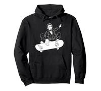 Abraham Lincoln Skateboard Indy Grab Imprimé Blanc Sweat à Capuche