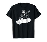 Abraham Lincoln Skateboard Indy Grab Imprimé Blanc T-Shirt