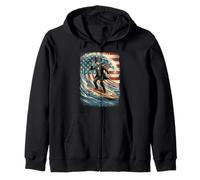 Abraham Lincoln Surf Drapeau américain Patriotique Sweat à Capuche