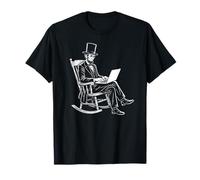 Abraham Lincoln travaillant à Distance sur Un Ordinateur Portable drôle T-Shirt