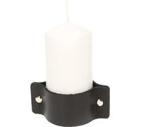 ABRATO Bougie ronde 60x120mm blanche avec poignée en cuir Bougie décorative