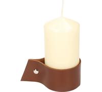 ABRATO Bougie ronde 60x120mm Crème avec poignée en cuir Bougie décorative