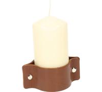 ABRATO Bougie ronde 60x120mm Crème avec poignée en cuir Bougie décorative