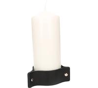 ABRATO Bougie ronde 80x200mm Blanc avec poignée en cuir Bougie décorative