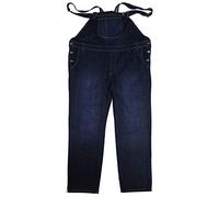 Abraxas Jean à bretelles grandes tailles élégant avec empiècements extensibles confortables 3XL à 12XL - Bleu - 10XL