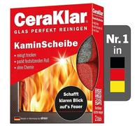 abrazo CeraKlar Lot de 2 nettoyants pour vitres de cheminée sans rayures et sans produits chimiques