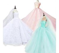 Abree 3 pièces Robe de Mariage Blanche en Dentelle Mode Princesse pour La Poupées Mannequinse (A)
