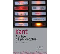Abrégé de philosophie - Emmanuel Kant - Vrin - Poche - Essai