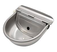 Abreuvoir à eau en acier inoxydable avec bouchon de vidange et valve à flotteur réglable pour cheval, chien, bétail, ABREUVOIR