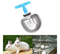 Abreuvoir à lapin automatique Abreuvoir Fix Bol, 10 ensembles Abreuvoir à lapin en acier inoxydable, Accessoires d'alimentation de la cuvette d'eau, pour Marten Fox(Connecteur en T en une pièce)