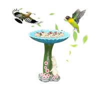 Abreuvoir à oiseaux en forme de grenouille - Sculpture de jardin en résine avec piédestal pour oiseaux, baignoire à colibri | Mangeoire ornementale pour animaux sauvages pour extérieur, pelouse