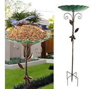 Abreuvoir à Oiseaux en métal pour Jardin, Style Vintage avec Socle Stable à 5 Branches, coupelle d'alimentation extérieure pour Jardin, Patio, Cour et pelouse, Socle renforcé amélioré à 5 Branches