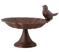 Abreuvoir à oiseaux fonte brun antique avec base 18,5x14cm