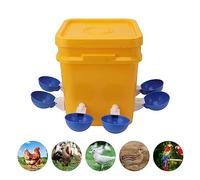 Abreuvoir Automatique 12L pour Poulet et Volaille - Mangeoire avec Seau, Grand Bol Bleu et Vis Noires