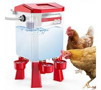 Abreuvoir automatique de 7,6 litres avec contrôle du flotteur, alimentation en eau à suspendre et à poser pour poulets, canards, cailles, se connecte au robinet et au tuyau de 1,9 cm, installation