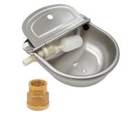 Abreuvoir Automatique en Acier Inoxydable pour Bétail et Animaux, avec Connecteur et Robinet Flotteur, pour Vaches, Chevaux, Chèvres, Cochons et Chiens