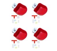 Abreuvoir Automatique en Plastique pour Volaille, Équipement de Boire Durable de Grande Capacité avec Rainures pour Poulet, Oie, Canard, Caille, Oiseau, Chat, Chien, Rouge, 4