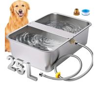 Abreuvoir Automatique pour Chien, Abreuvoir en Acier Inoxydable de 25 litres pour Chiens, Abreuvoir Automatique pour Chiens de Grande Taille, Chats, Poulets, BéTail.