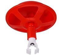 Abreuvoir Automatique pour Poules en ABS Rouge, Bol Intégré et Base | Remplissage Gravité, Hydratation Constante, pour Poussins et Jeunes Poulettes, Usage en Couveuse ou Parc