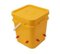 Abreuvoir Automatique pour Poulets, Abreuvoir en Plastique de 12 l pour Canards, équipement d'abreuvement pour volailles avec Seau portatif pour oies et Canards (Seau + têtes Rouges d'amarrage)