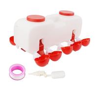 Abreuvoir Automatique pour Poulets, système d'abreuvement pour volailles, Grande capacité de 10 L avec 10 Bols pour Canards, oies, Poulets, polypropylène, Durable, Facile à