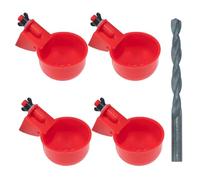 Abreuvoir Automatique pour volailles, Gobelets à Eau pour Poules, Canards, Pigeons, cailles, dindes, Anti-Fuite, Facile à Installer sur Seau, bidon ou Tube PVC (4 Pièces)