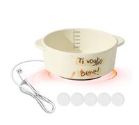 Abreuvoir Chauffant pour Chien - Gamelle Céramique 17-18cm USB, Bol Constant pour Chat | Récipient Chaleur Adaptée Intérieur | ÉCuelle Chauffante Hiver Grand Capacité, Silencieux Antidérapant