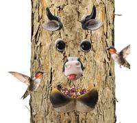 Abreuvoir d'eau pour oiseaux de jardin - Décoration d'arrière-cour, attraction de colibri, bol d'eau d'extérieur - Ornement de jardin avec visage d'animal pour terrasse, pelouse, balcon, cour