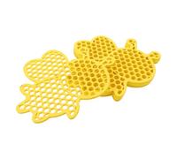 Abreuvoir Flottant pour Abeilles et Insectes 4 Pièces | Plastique Jaune Texturé, Sécurité Renforcée, Antidérapant, pour Fleurs, Pollinisateurs et Lépidoptères