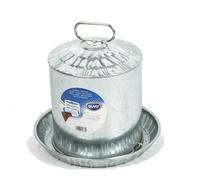 Abreuvoir galvanisé pour poules Duvoplus - argenté - Argenté - 32,5x32,5x28 cm