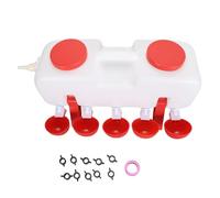 Abreuvoir Poule 10L Grande Capacité, Abreuvoir Automatique avec 10 Coupelles, Récipient Plastique Résistant - Facile à Installer, Transportable, Idéal pour Poulailler et Élevage Volaille