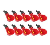 HEEPDD Abreuvoir Poules, 10pcs Abreuvoir Poule à La Volaille Bols Distributeur De Boisson Rouge Troupeau Canard Oiseau Alimentation Eau pour Pigeons