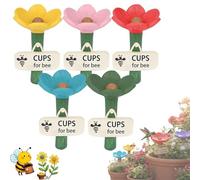 Abreuvoir pour abeilles en céramique en forme de fleur,abreuvoir pour insectes et colibris,mangeoire pour pollinisateurs faite à la main avec base à piquet texturée,stations d'eau décoratives (all)