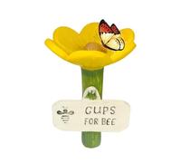 Abreuvoir pour abeilles - Station d'arrosage pour abeilles 6,5 x 11 cm, support pour l'écosystème du jardin | Station à boire papillon en résine avec motif de fleurs naturelles, tasse à boire contre l