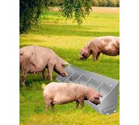 Abreuvoir pour animaux - Mangeoire et abreuvoir en acier galvanisé pour animaux adultes - Convient pour les porcs, moutons, chevaux et alpagas (8 emplacements pour cartes)