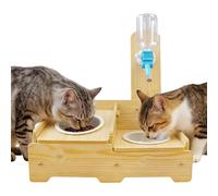 Abreuvoir pour Chiens - Hauteur Réglable Automatique en Bois,Fontaine à Eau et Nourriture Réglable pour Chats - pour Chiot Animal Domestique Intérieur Extérieur Maison Appartement
