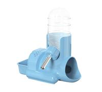 Abreuvoir pour Lapins et Cobayes, Bouteille d'eau Antidérapante | Double Roulement à Billes, Base Large, Démontable, Plastique et Acier Inoxydable, Bleu