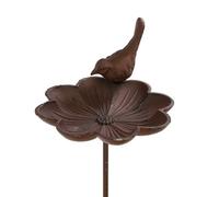 Abreuvoir en fonte à planter pour oiseaux du jardin Rouille