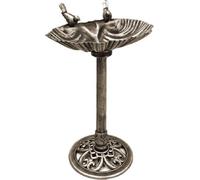 Abreuvoir pour oiseaux debout bronze Abreuvoir pour oiseaux jardin Bain pour oiseaux jardin, aspect coquillage Figure d'oiseau, 2,4 kg, HxLxB 80x50x34 cm