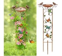 Abreuvoir pour Oiseaux - FaloStwer - Métal Bronze - Treillis pour Plantes - 5 Pièces