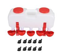 Abreuvoir pour Poulets 10 L, Grande capacité, Remplissage par Le Haut, mangeoire à Eau pour volailles avec 10 coupelles d’Eau pour Poulets, Canards et oies, Distributeur d’Eau (Semi-Automatique)