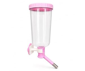 Abreuvoir pr Cage, Distributeur d’Eau, Rose 1000 ML, 7 cm | Support métallique cage, Distributeur d’eau animal, Renvellement d’abreuvoir, Pr familles rongeurs
