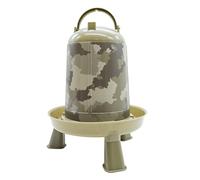 Abreuvoir sur Pieds pour Poules et Autres Volailles - Abreuvoir Couleur Camouflage - Capacité de 5L - Eau Toujours Propre