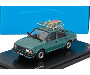 ABREX 1/42 MODÈLE DE VOITURE STATIQUE DIECAST SKODA 120L 1984 TURQUOISE AVEC ...