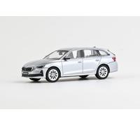 Abrex Škoda Octavia IV FL Combi (2024) 1:43 Modèle de voiture en métal moulé sous pression - Modèle de collection détaillé - Véhicule miniature comme cadeau - Argent