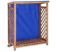 Abri à bois de chauffage - vidaXL - Bois d'acacia massif - Toit incliné - Treillis de ventilation