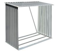 Abri À Bois De Jardin Avec Sol Ventilé Acier Galvanisé Gris 163x83x154 Cm