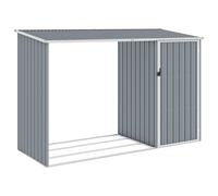 vidaXL Abri à Bois de Jardin Hangar de Stockage d'Outils Abri de Rangement Remise en Rondins Cabane Extérieur Gris 46294