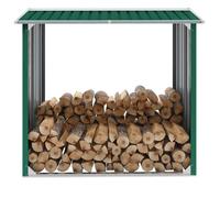 Abri à bûches - Acier galvanisé - 172x91x154 cm - Vert - Montage facile - Durable
